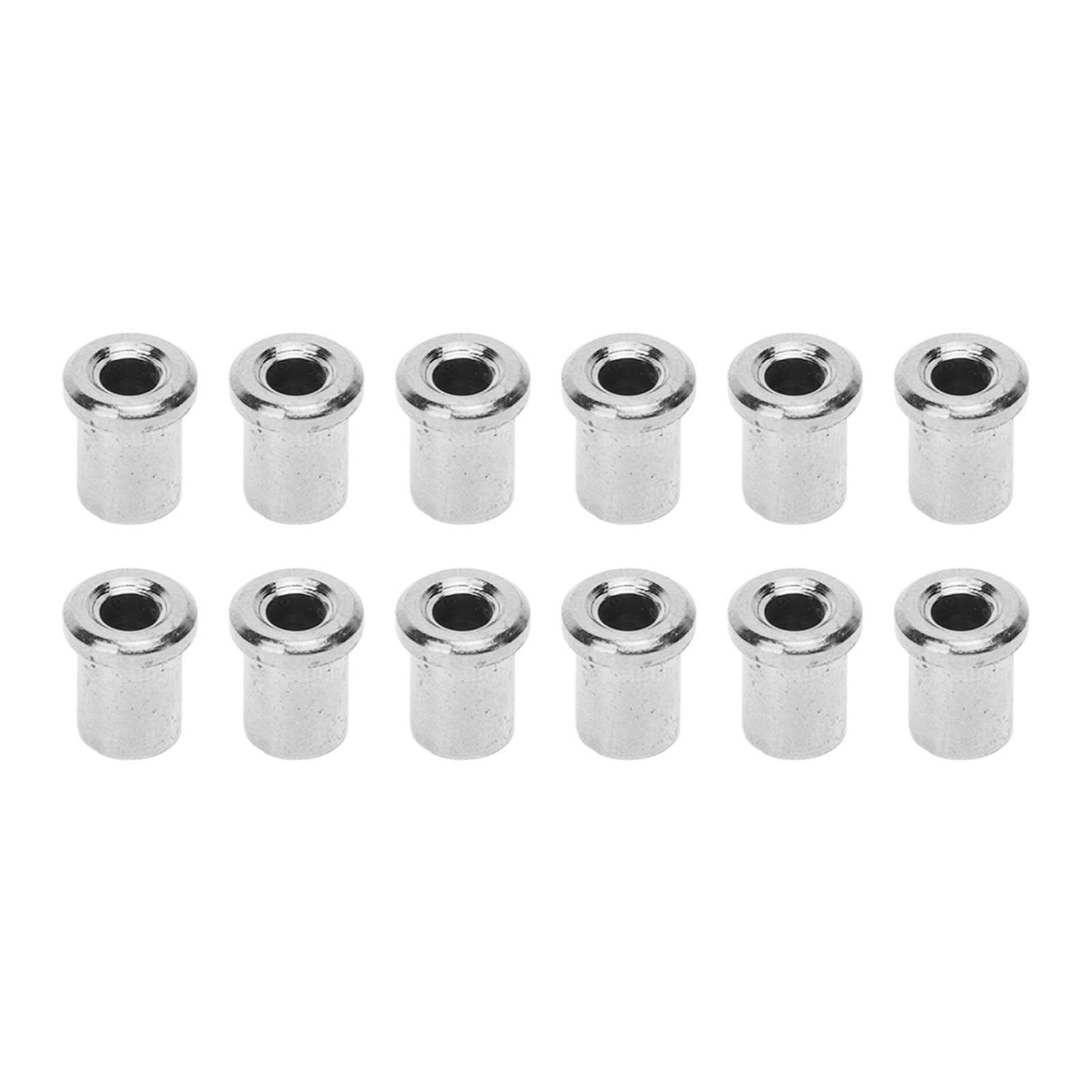 12PCS Guitar Through Body Ferrules Replacement Metal String Bushing for Electric Guitar Gold silver