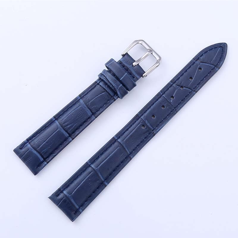 Genuine Leather Watchbands 12/14/16/18/20/22/24 Mm Watch Band Strap Steel Pin Buckle High Quality Wrist Belt Bracelet 14MM dark blue