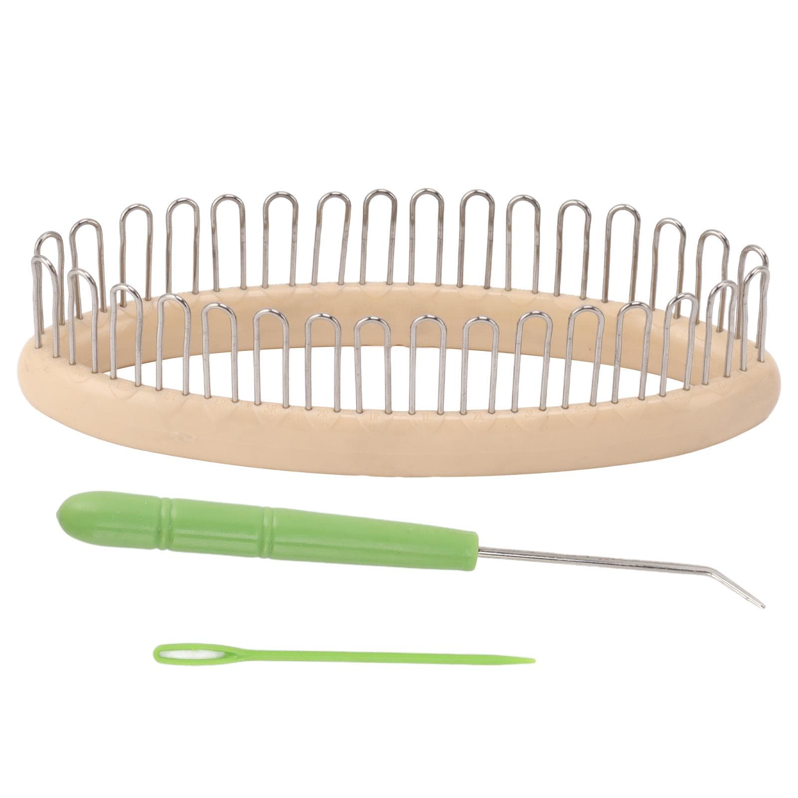 Knitting Loom Wooden Round Pocket Knitting Board DIY Weaving Craft Tool with Loom Pock Tool and