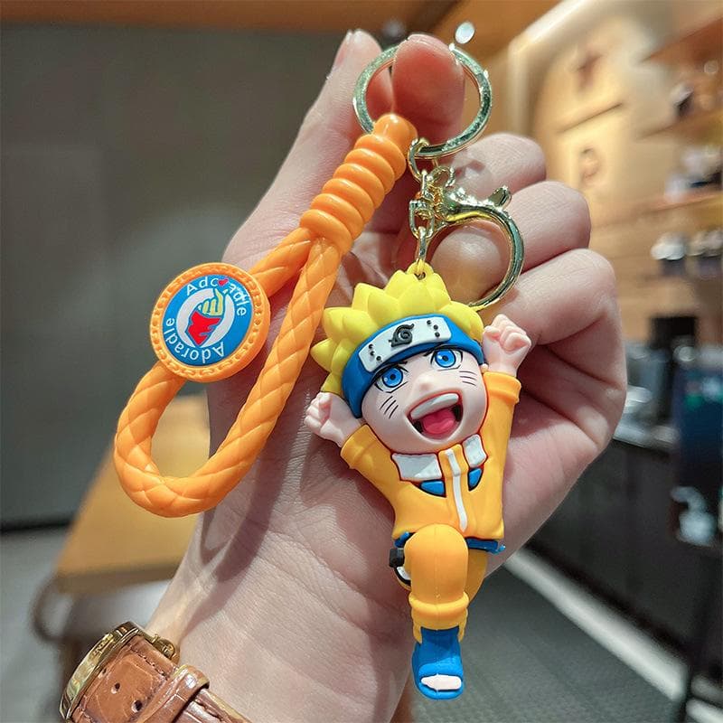 New Naruto Kakashi Naruto Sasuke 3D Cartoon Doll Car Keychain Pendant Gift 1