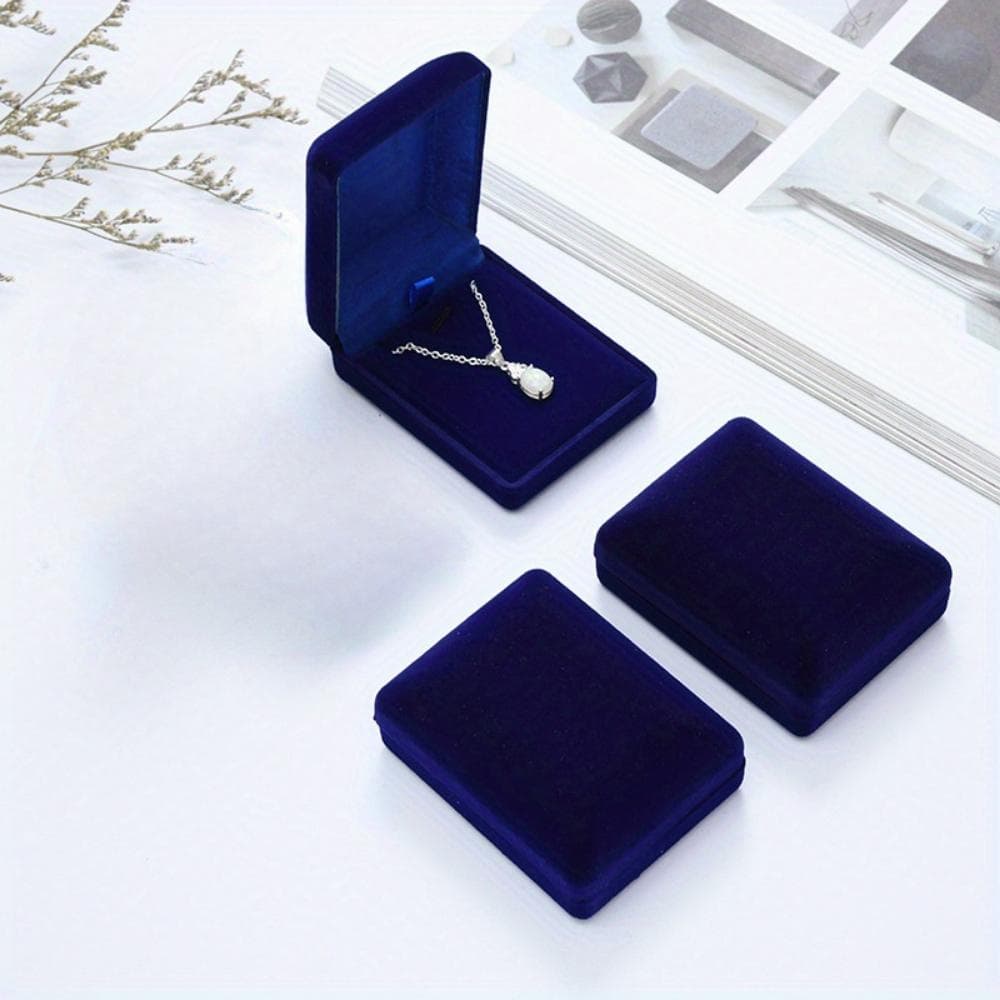 Velvet necklace box 3 * 2.4 * 1.2 inches/7.8 * 6 * 3 cm, pendant storage box, jewelry packaging box, jewelry storage, Valentine's Day gift. 1