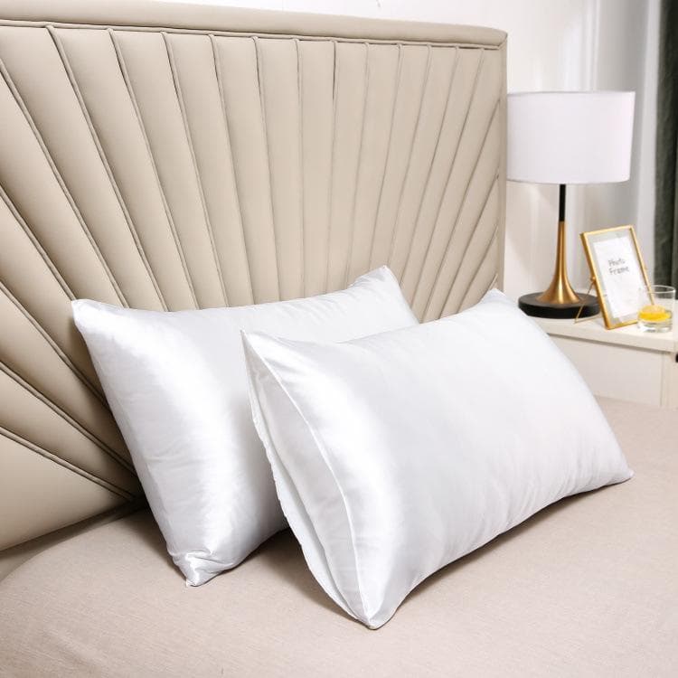 2Pcs Pillowcase Pillow Cover Satin Hair Beauty Pillowcase Comfortable Pillow Case Home Decor Pillow Covers Cushions Home Decor M51cmx66cm 2pcs white