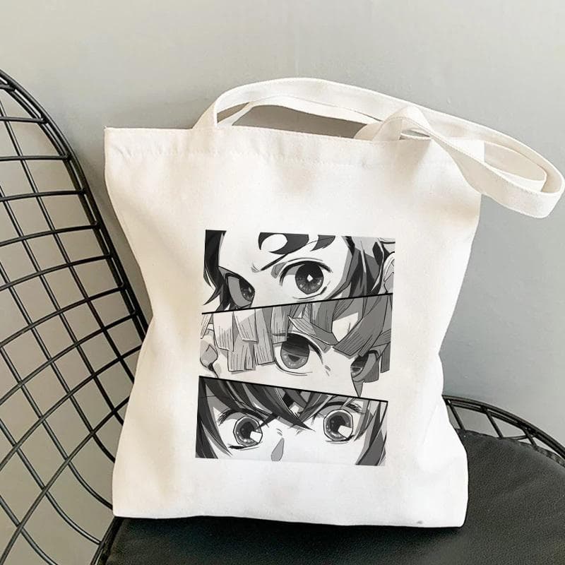 Shopper Shopping Bags Anime Demon Slayer Eco Daily Use Foldable Handbag Large Capacity Tote Bag Handbags Harajuku Shoulder Bags 29*32cm