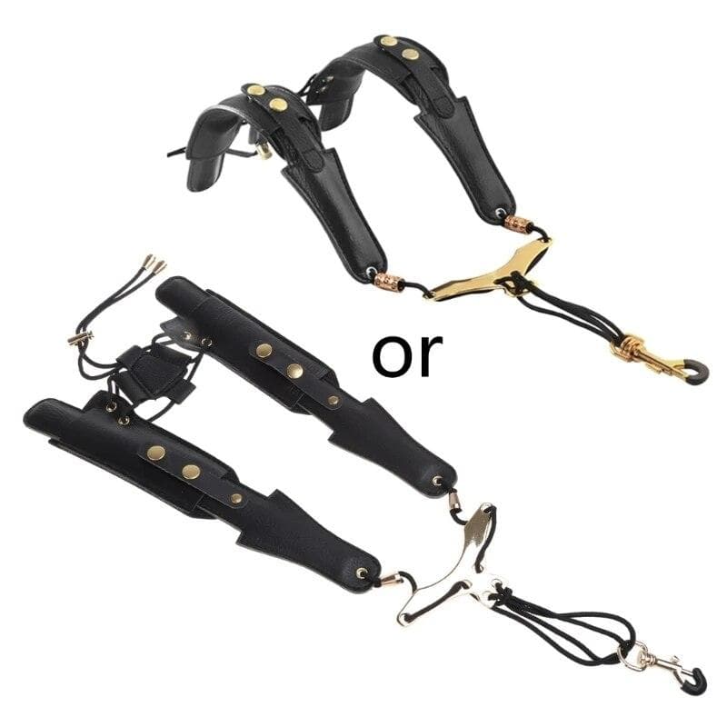 Saxophone Shoulder Strap Length Adjustable Soft Shoulder Harness Neck Strap black