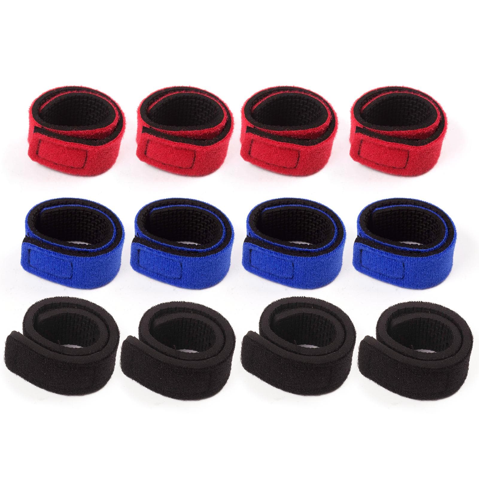 12pcs Fishing Rod Straps Fishing Pole Wrap Band Elastic Fishing Rod Holder Belts 12pcs multicolour
