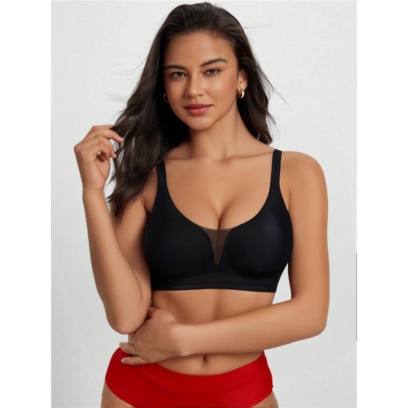 Women'S Seamless Wide Strap Bra, Top Style Without Underwire or Padding, Comfortable and Breathable, Suitable for Everyday Wear in For All Seasons L black