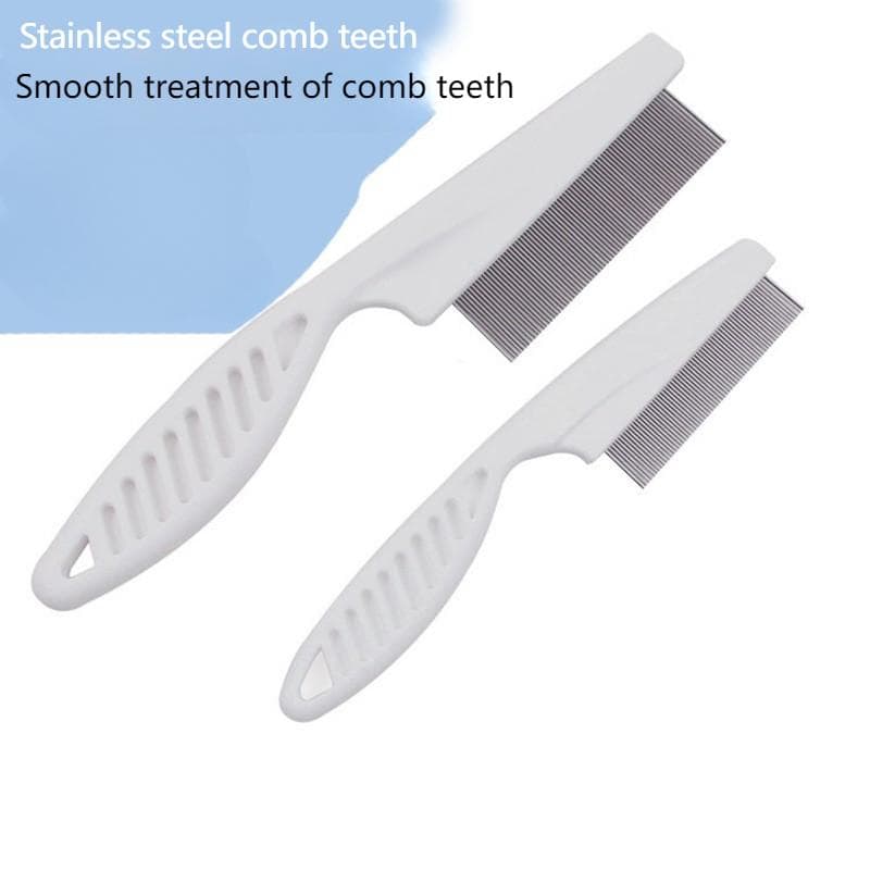 Professional Flea Comb for Dogs and Cats, Effective Grooming Tool for Removing Fleas and Ticks,Steel needle comb, comb for removing hair 1pc trumpet & 1pc large
