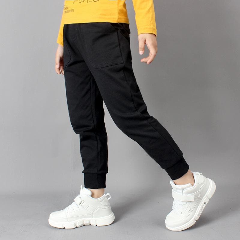 Fashion Casual Kids Pants Boys Sports Pants Trousers Teenage Children Clothes 150 black