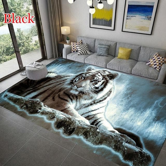 Leopard Tiger Lion Cat Non -Slip Area Rugs Large Mat Rugs For Living Room Comfortable Carpet Soft Floor Mat Rugs For Bedroom 100x150cm