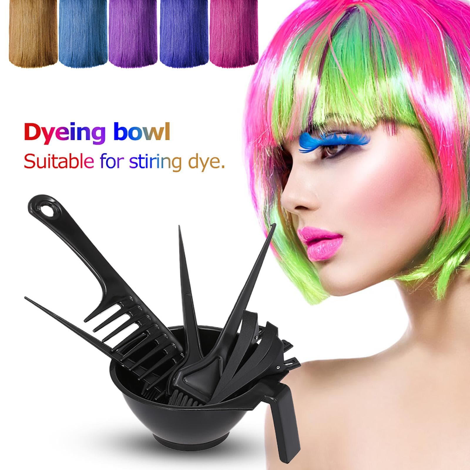 Bestauty 8pcs Hair Dyeing Tool Hair Coloring Kit Salon Dyeing Brush Comb Bowl Sectioning Clips Set