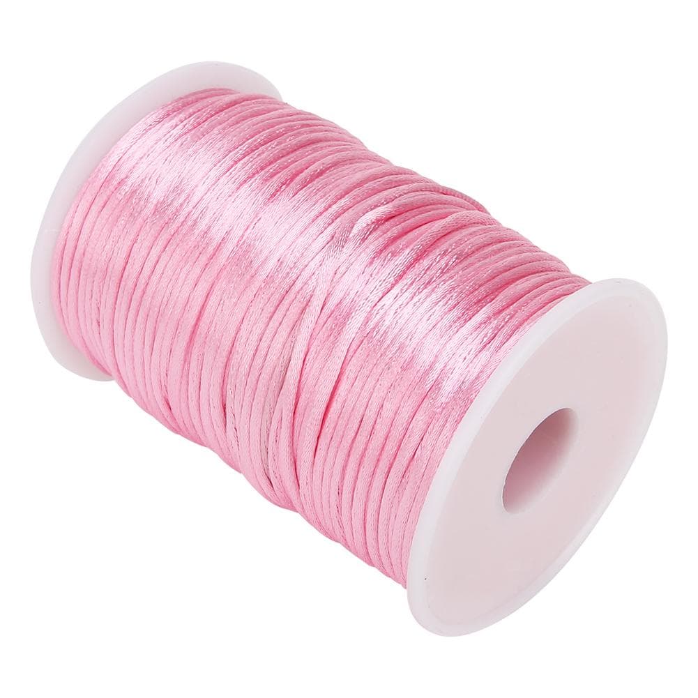 6.5cm Nylon Braided Satin Cord for Chinese Knotting Jewelry Making DIY Cords Craft DecorationPink pink