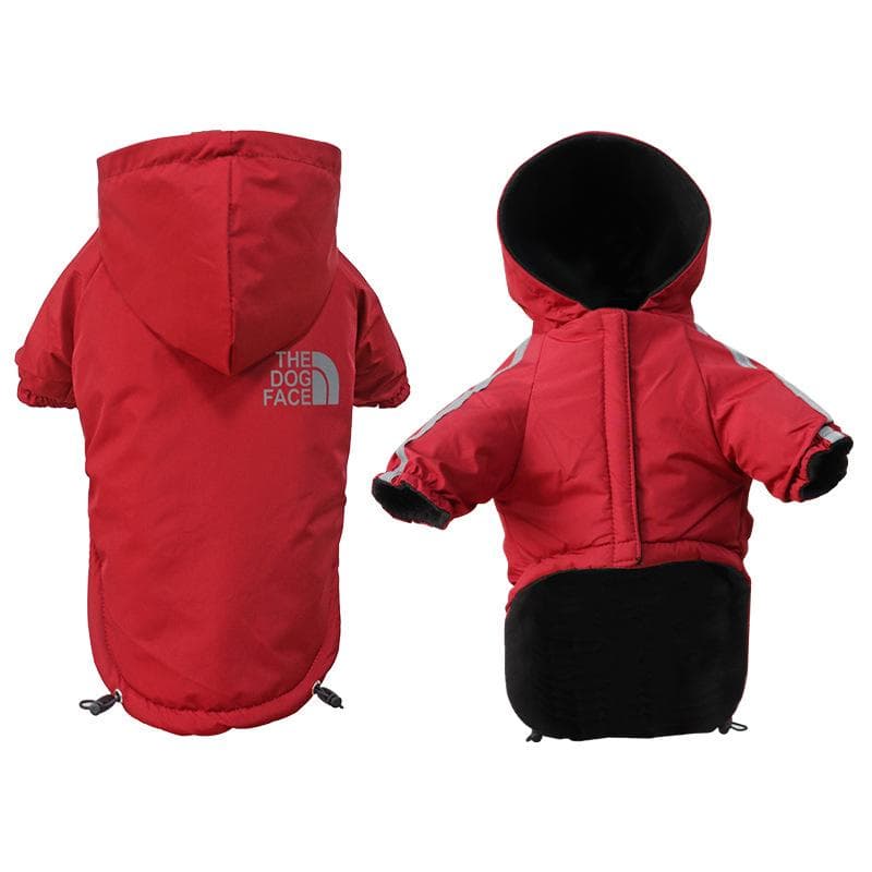 Waterproof Dogs Clothes Reflective Pet Coat For Small Medium Dogs Winter Warm Fleece Dog Jackets Puppy Raincoat Chihuahua Outfit M red
