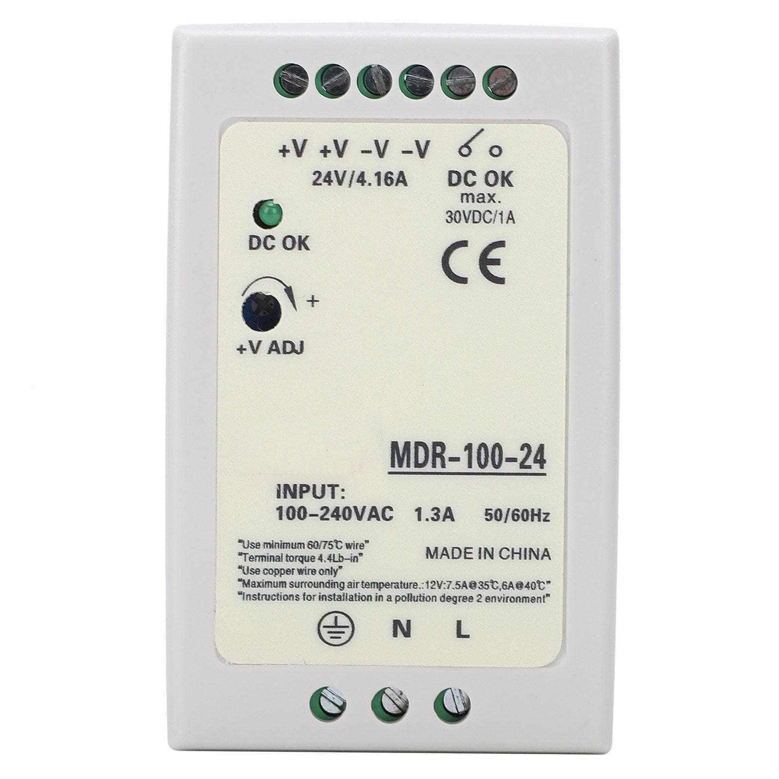 BERM DinRail Switching Power Supply MDR10024 Output 100W24V1.3A Input 100240VAC