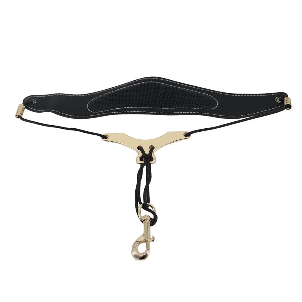 Universal Adjustable Saxophone Neck Strap PU Leather Sax Strap Metal Hook Breathable Design for black