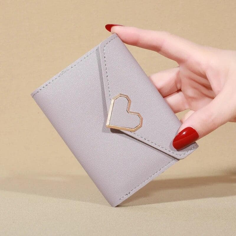 New Small Wallet Women's Metal Short Fold Personalized Cute Mini Fashion Wallet Zero Wallet purple