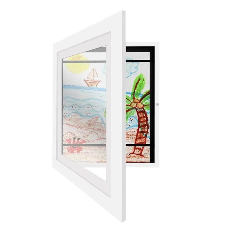 Children Drawing Frames Wooden Replaceable Photo Display for Poster Photo Paintings Pictures A4 Kids Art Frame Display Decor A4(33X24cm) white