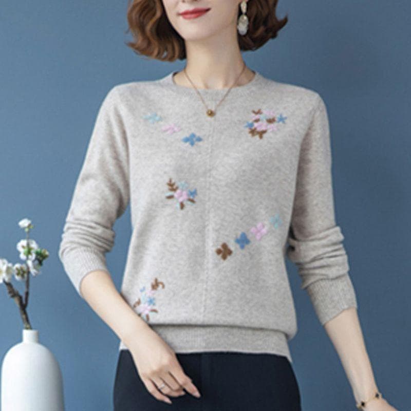 Knitted Sweater, Loose Plus Size Women's Top Round Neck Undershirt 6XL camel