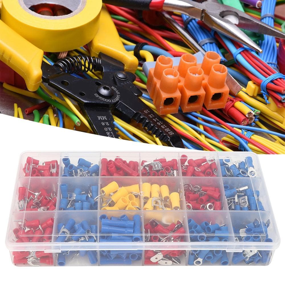 520PCs Cold Pressed Terminal Insulated Quick‑Connecting Connector Wired Electrical Accessory