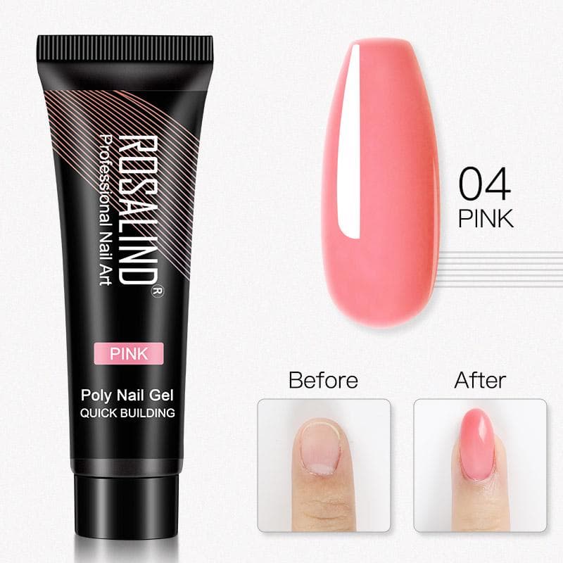 ROSALIND 15ml Poly Nail Gel Quick Builder Extension UV Gel soak off UV LED Lamp