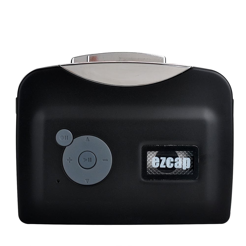 ezcap230 USB Cassette Player with Earphones TapetoMP3 Converter Portable Walkman Voice Recorder black