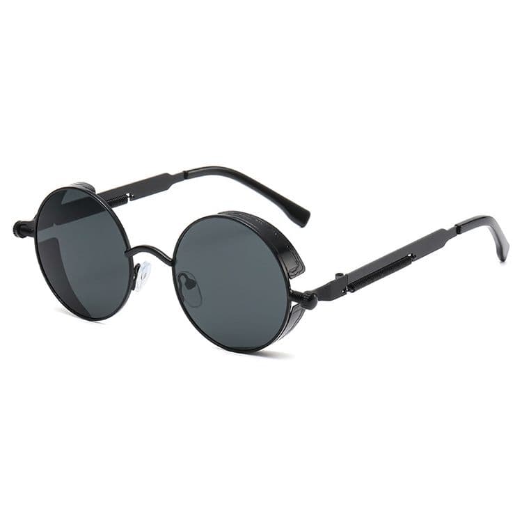 Metal Steampunk Sunglasses Men Women Fashion Round Glasses Brand Designer Vintage Sun Glasses High Quality Oculos de sol black