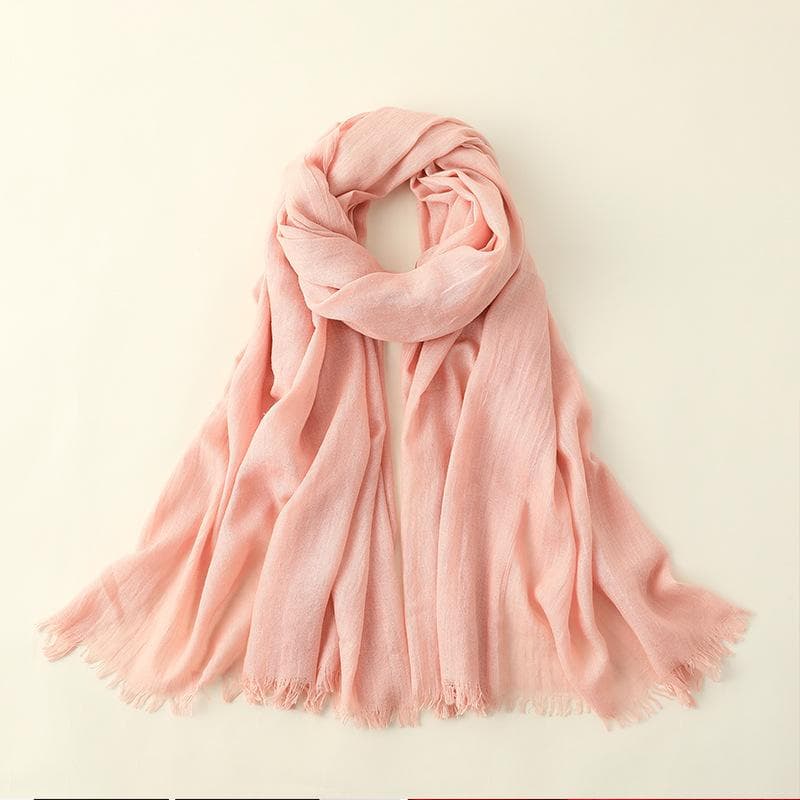 Summer Silk Scarf for Women, Fashionable Sun Protection and Shading, Beach Long Scarf, Solid Color Cotton and Linen Silk Scarf, Scarf 100*195CM