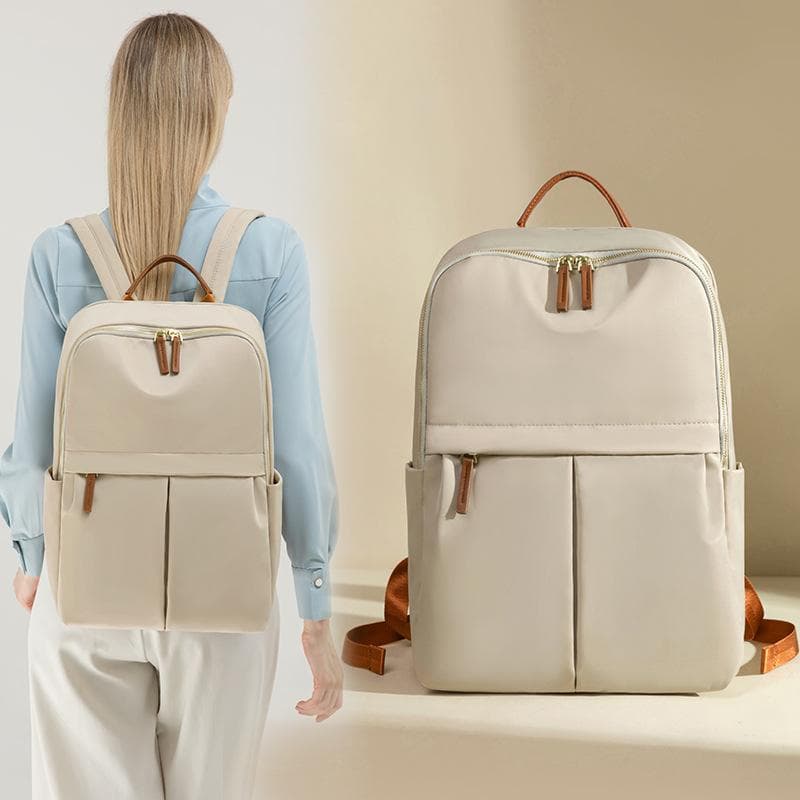 Backpack Female Simple Commuter Travel Bag Computer Backpack Canvas Large Capacity Junior High School Student Bag
