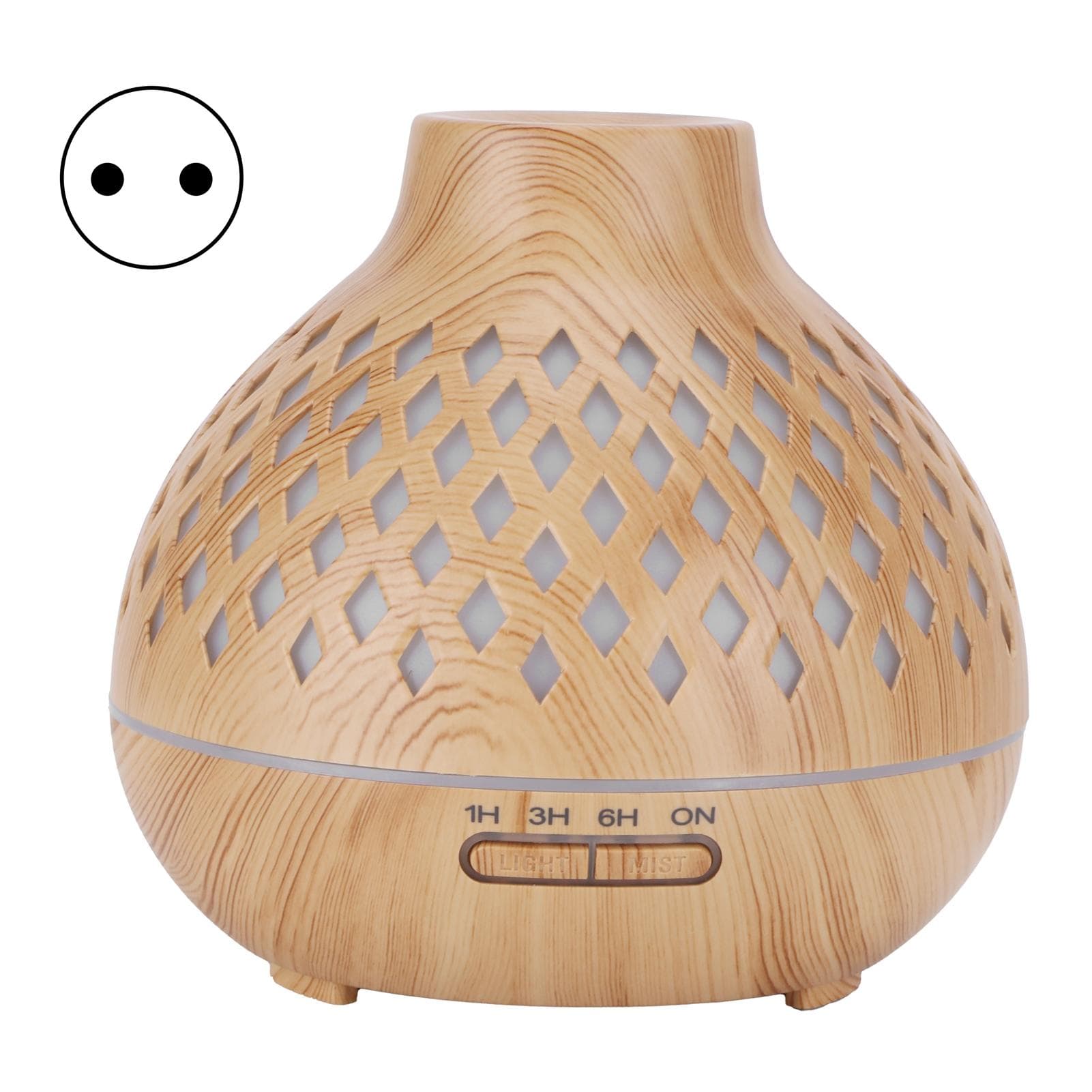 400ml Light Wood Grain Air Diffuser Electric Aroma Humidifier with Ambient Night Lamp 100?240VAU