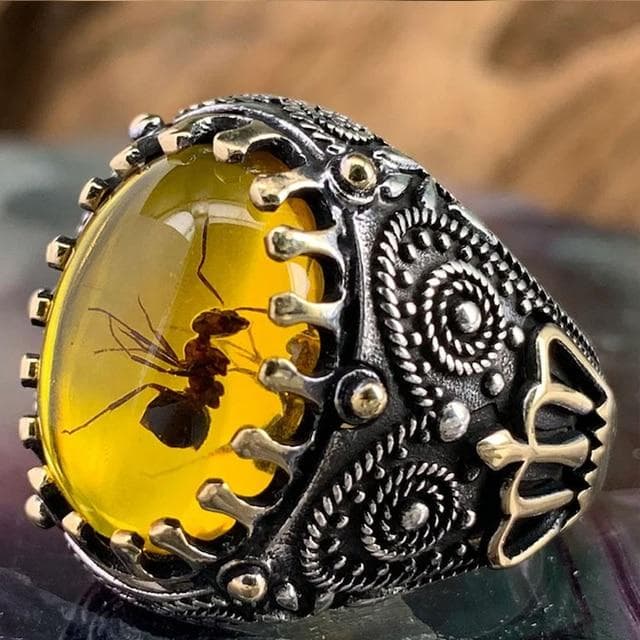 Inlaid Emerald Men 'S Luxury Ring Personality Retro Domineering Gem Sapphire Ring To Attend The Banquet Party Business Jewelry 8