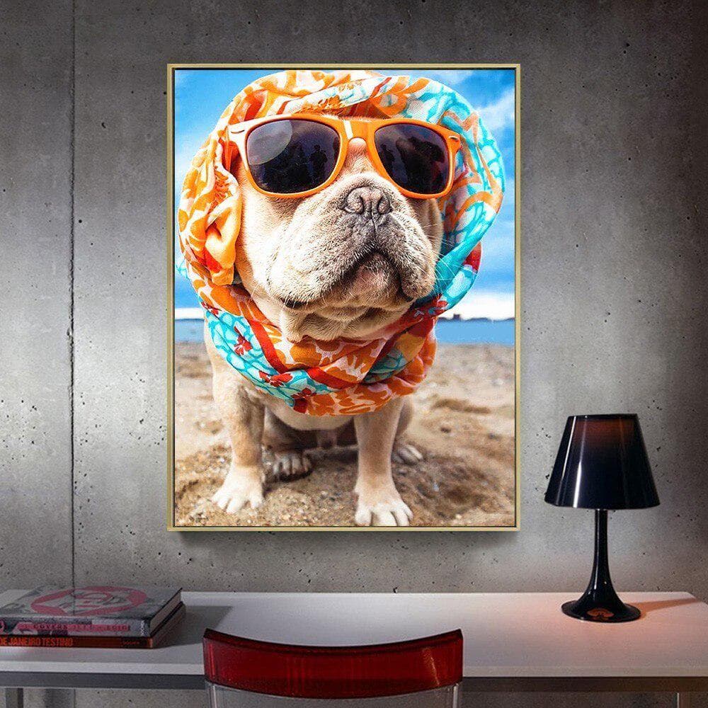 Diamond Painting Animal Dog Full Dill Round Picture Of Rhinestone 20X30CM