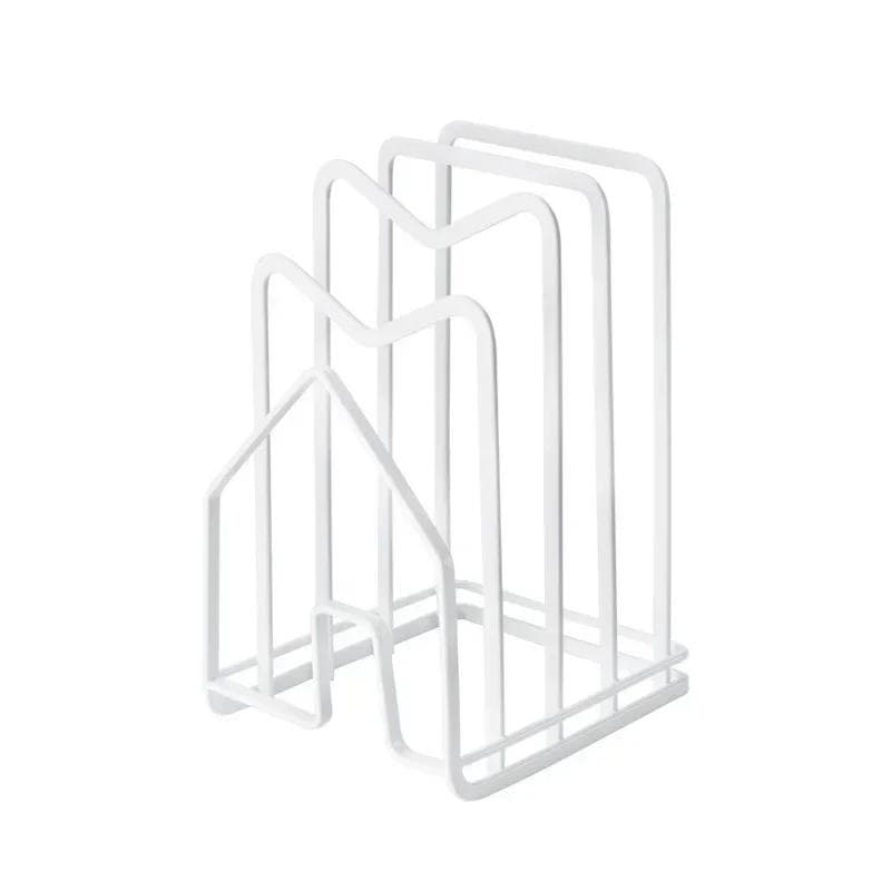Rack Shelf Stand Multi Layer Space Saving Rustproof Cutting Board Practical Kitchen Organizer Pot Lid Holder Iron Art Home WF white