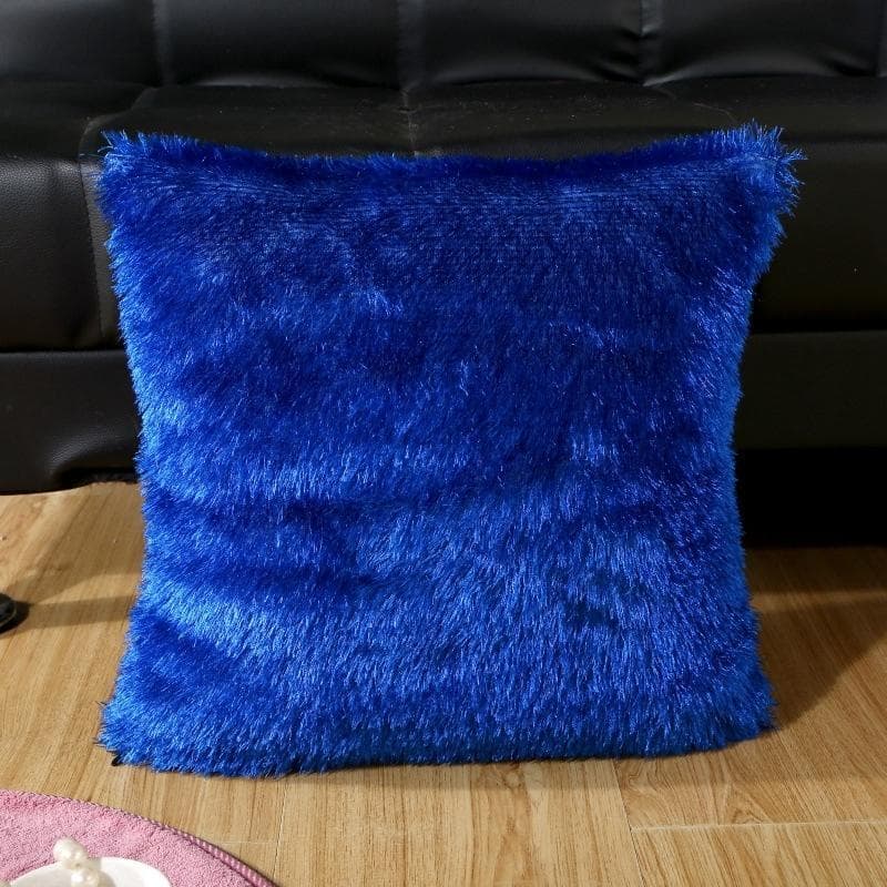 Cushion Cover Plush Velvet Fur Fluffy Sofa Pillow Soft Cushion Cover Pillow Case Solid Color Nordic Home Decoration Tools Pillow Cover 40*40 One Size