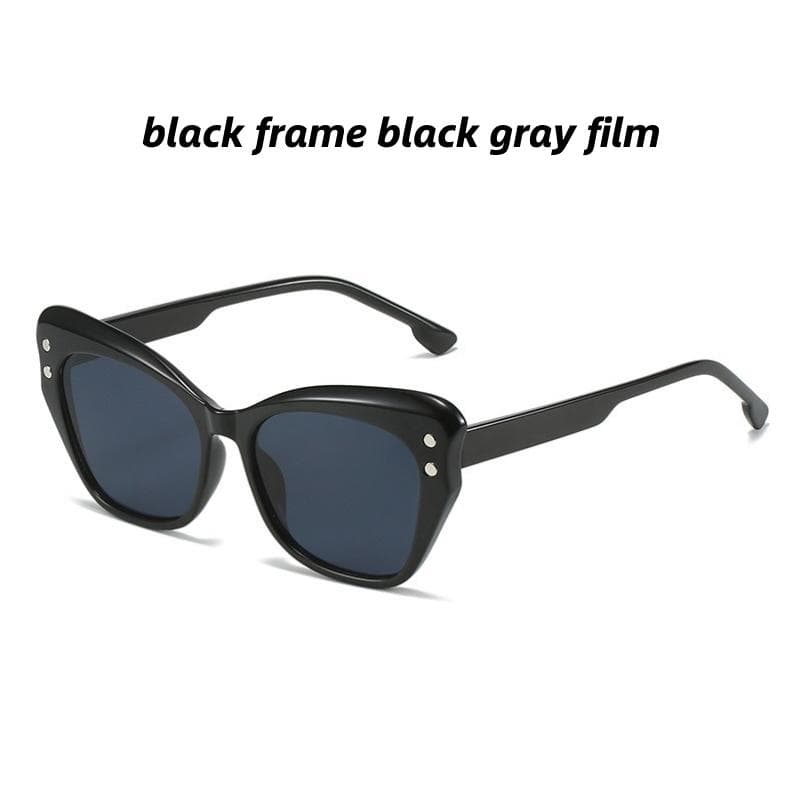Full Frame Sunglasses Women'S Fashionable Cat Eye Eyewear Retro Engineering Design Street Glasses Uv4 Protective Goggles New