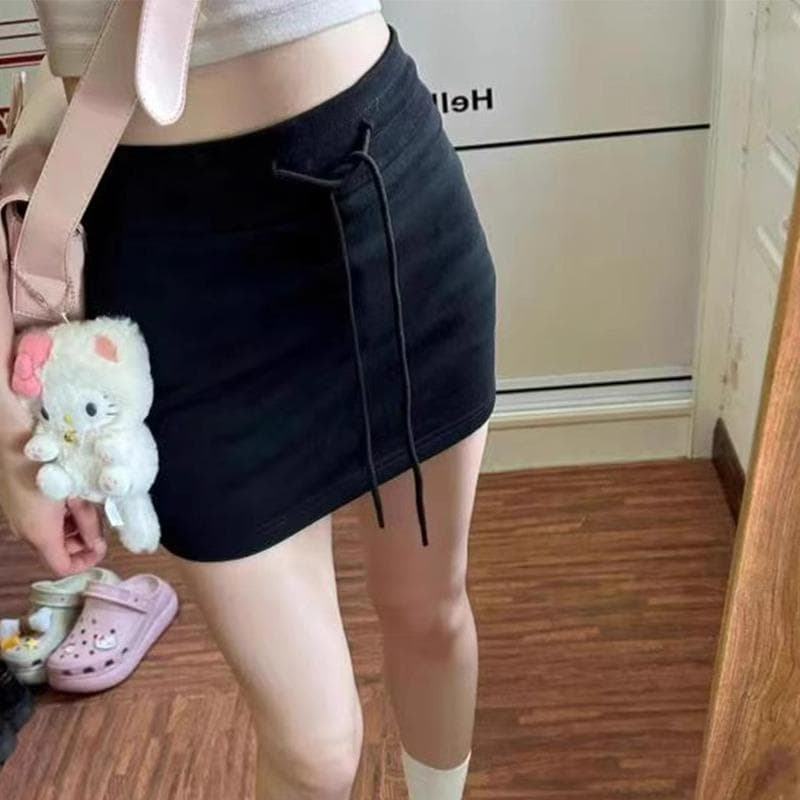 Grey Skirt Hip-wrapped Sports Small A-word Short Skirt XL