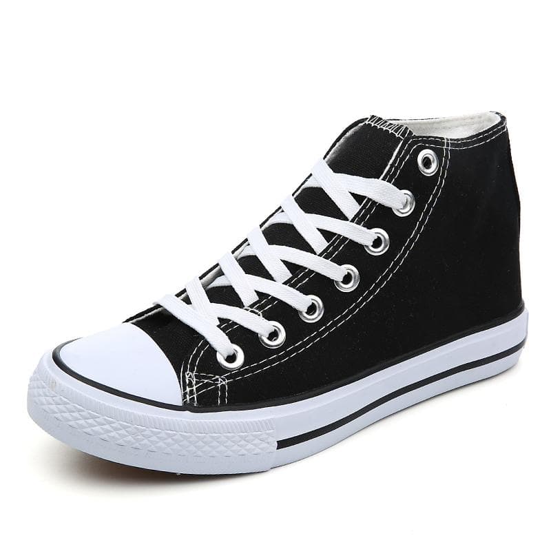 Men's/women's High-top Canvas Shoes Couple Shoes Trend Wild Shoes Fashion Denim Shoes Sneakers Men 43 black