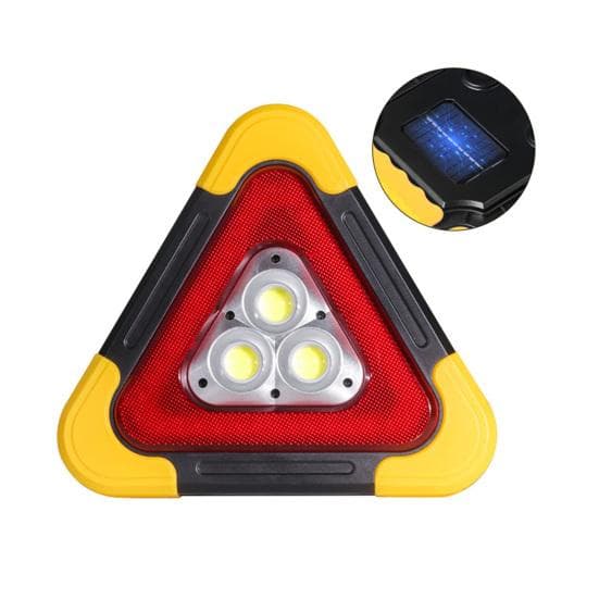 Car Emergency Breakdown Warning Triangle Red Reflective Safety Hazard Lamp Vehicle Tripod Stop Logo LED Light B