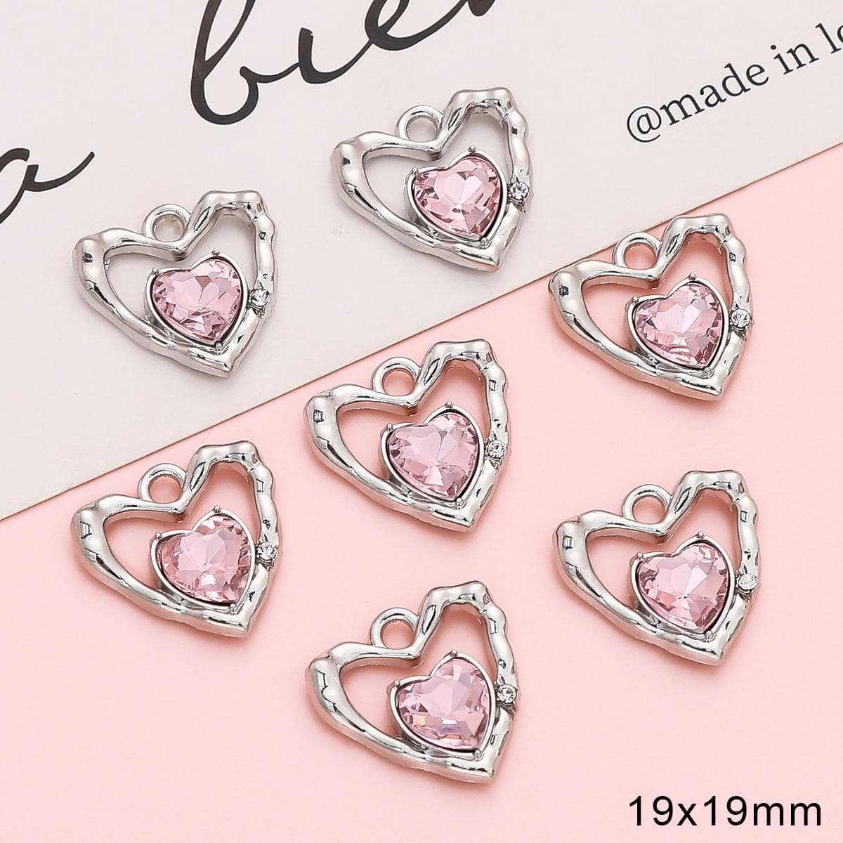 Gold/Silver Color Alloy Diamond Heart Rose Butterfly Pendant For Jewelry Making DIY Necklace Bracelet Earring 1pcs silver