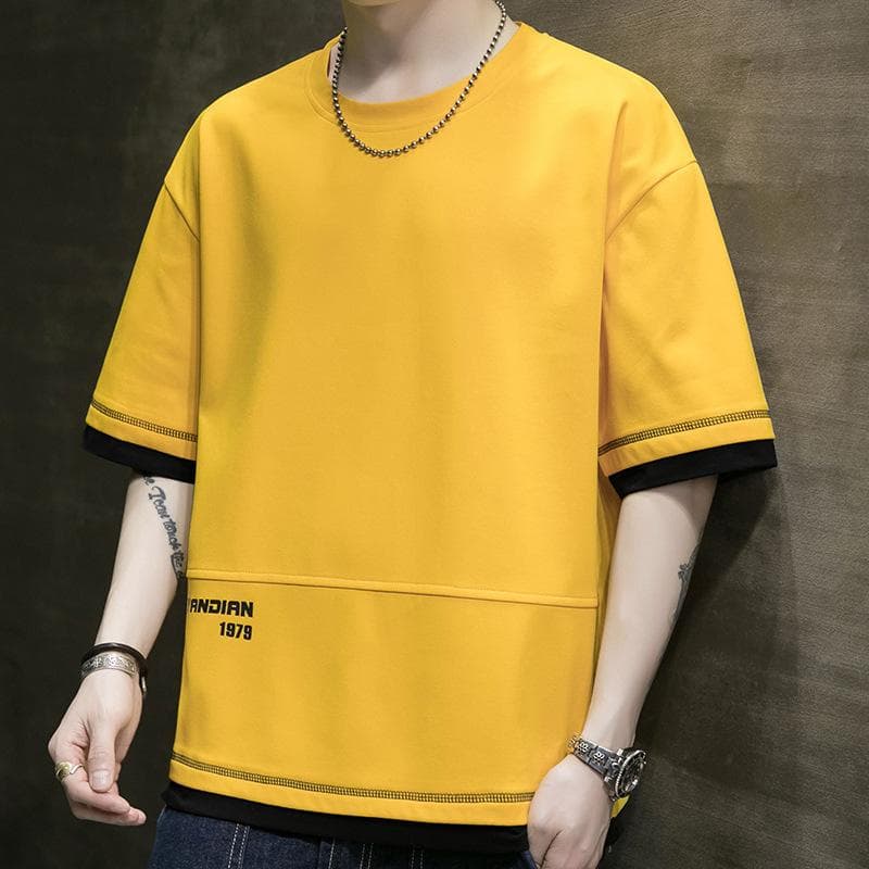 Men's T-shirt Short Sleeve Summer Thin Ice Silk Feeling New Loose Top Undershirt Fashion Brand Men's T-shirt Men 5XL