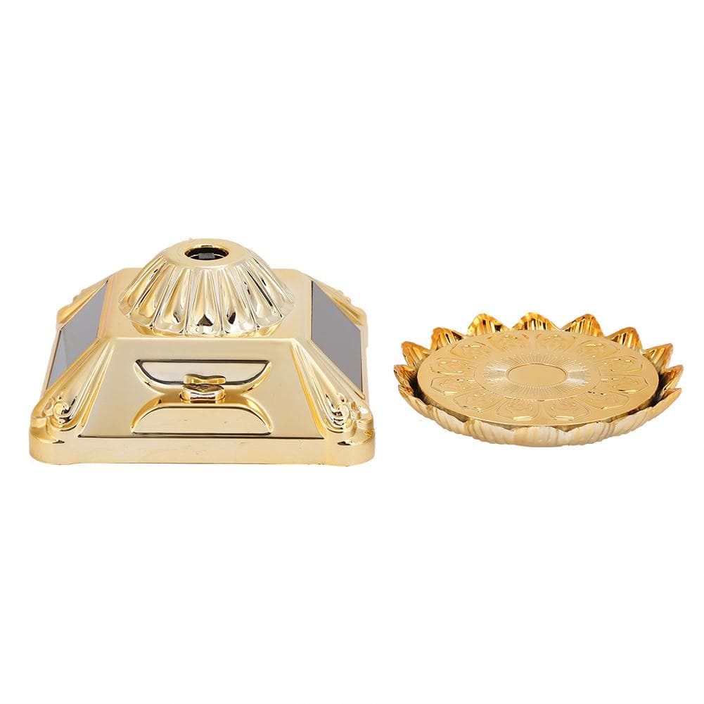 Rotating Turntable Jewelry Display Stand Holder Necklace Tray Solar Powered Gold 80 x 80 x 48mm