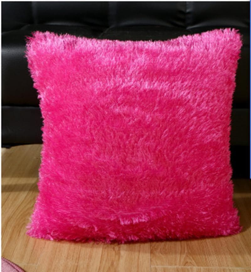Cushion Cover Plush Velvet Fur Fluffy Sofa Pillow Soft Cushion Cover Pillow Case Solid Color Nordic Home Decoration Tools Pillow Cover 40*40 One Size