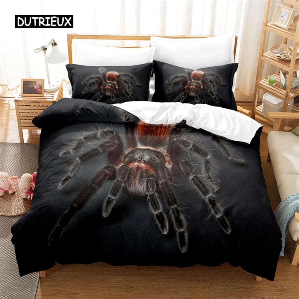 Spider And Animals Bedding Set Duvet Cover Set 3d Bedding Digital Printing Bed Linen Queen Size Bedding Set Fashion Design EU single(135x200cm)