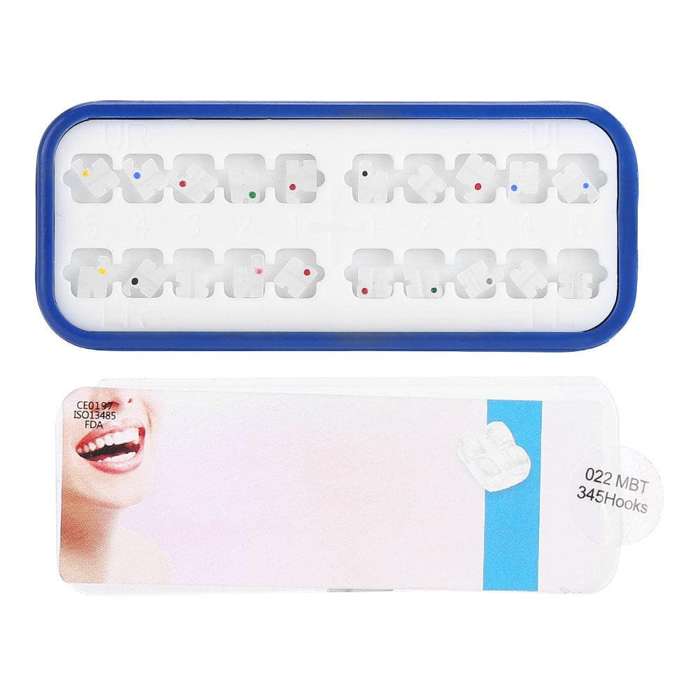 20pcs Dental Orthodontic Ceramic Brackets Roth 022 Slot 345 with Hook