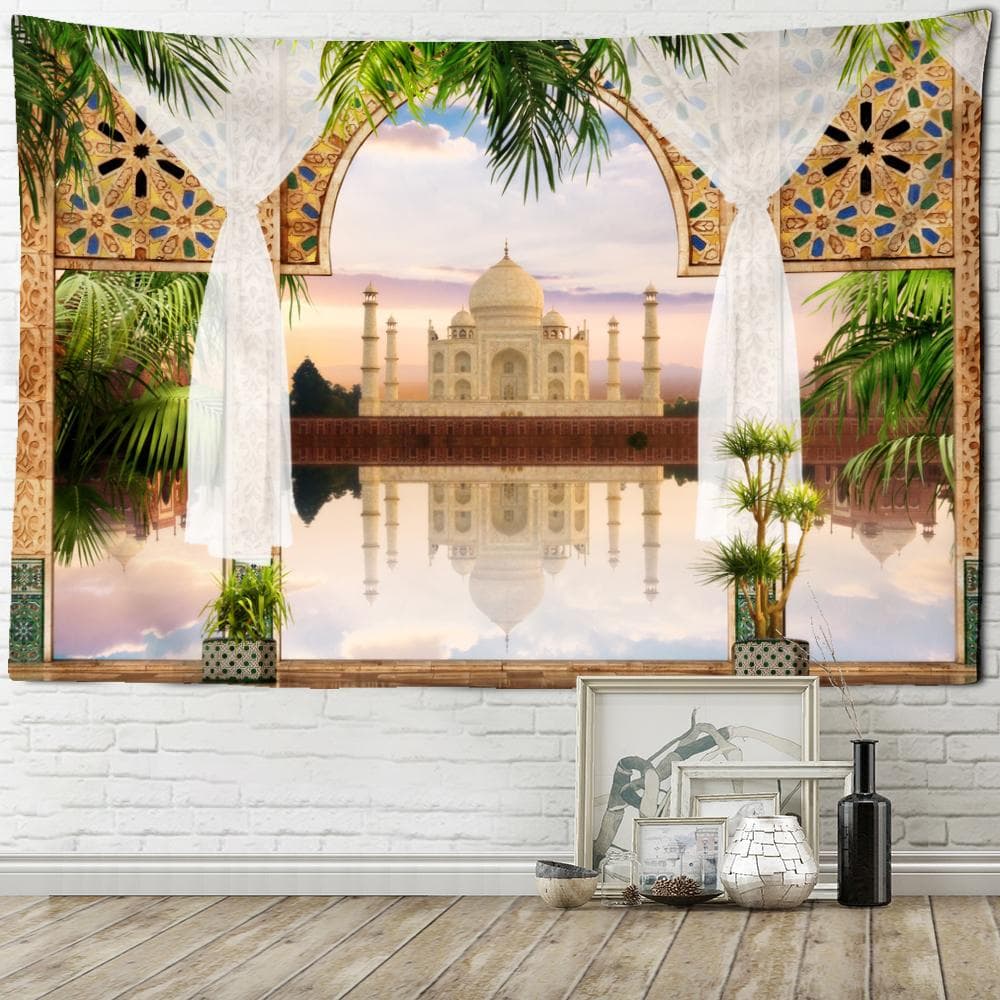 Seaside Scenery Tapestry Wall Hanging Bohemian Art Living Room Window Painting Simple Nordic Home Decor 400x220cm