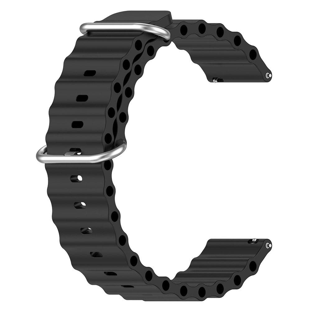 20mm 22mm Ocean Starp For Samsung Galaxy Watch 3 Active 2 Gear S3 Silicone Band for Huawei Watch GT 3/2 42mm 46mm 20mm Universal black