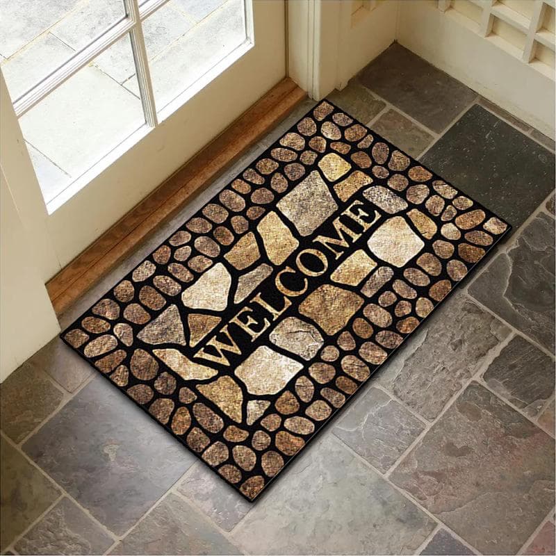 Crystal Velvet Floor Mat Stone Wood Grain Entryway Door Mat Entry Non-Slip Foot Mat Home Decoration Small Carpet 40x60cm 40x60cm