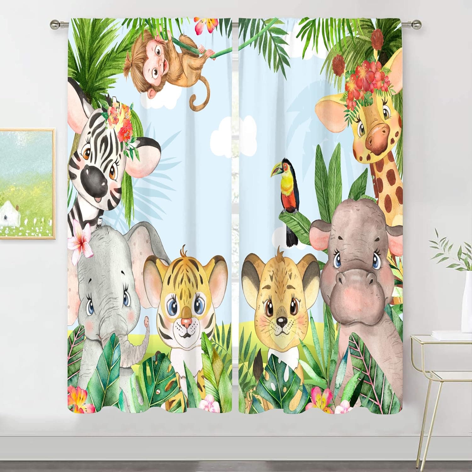 Hot Cartoon Video Game Player 3D Curtains Bedroom Living Room Home Decor Anime Children Kids Boys Girls Gift Children's Day Gift 1x50W60H(CM)&Grommet Top