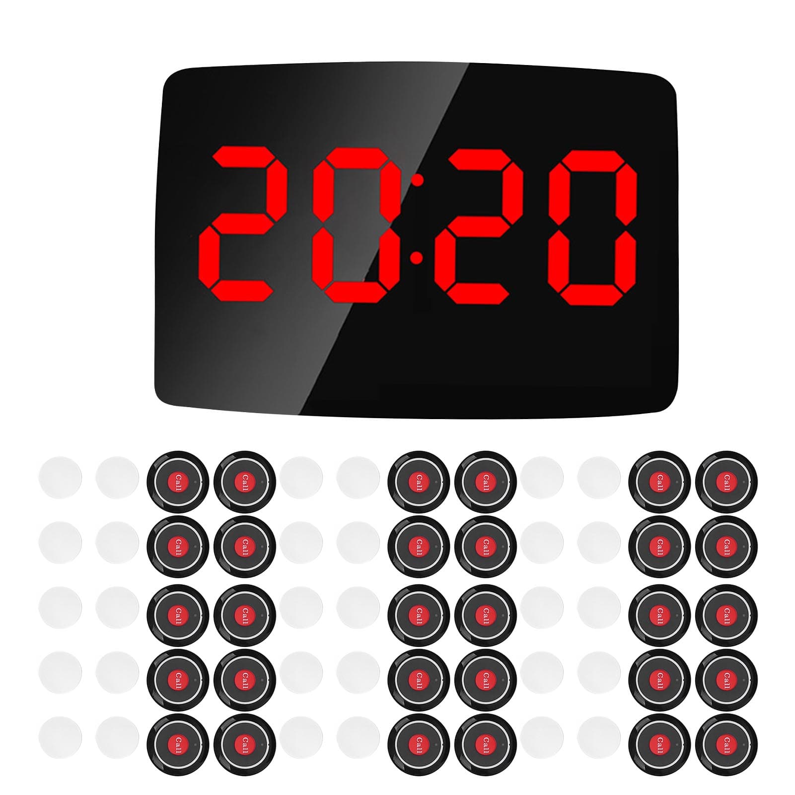 Wireless Calling System Volume Adjustable Long Range 30 Pagers 1 Receiver for Restaurant Hotel EU EU Plug