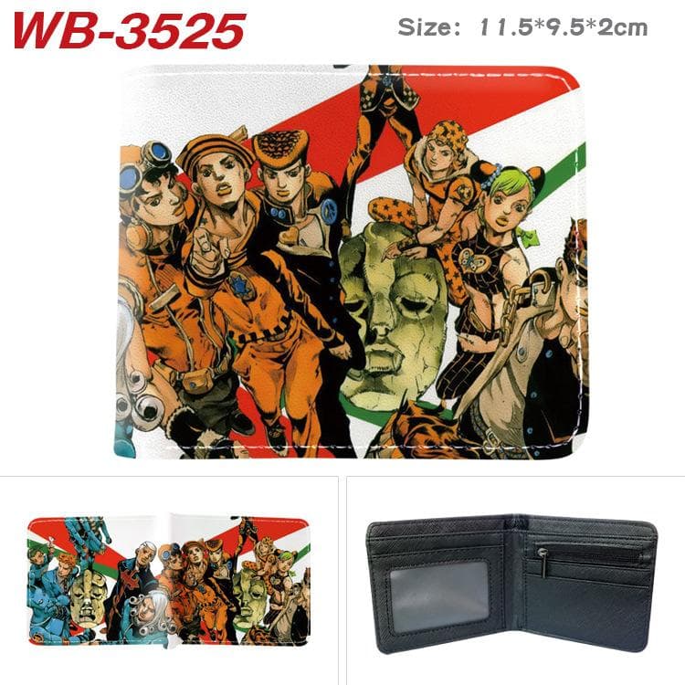 JoJo's Bizarre Adventure Wallet PU Leather Bi-Fold Purse With Coin Pocket Card Holder 2 fold