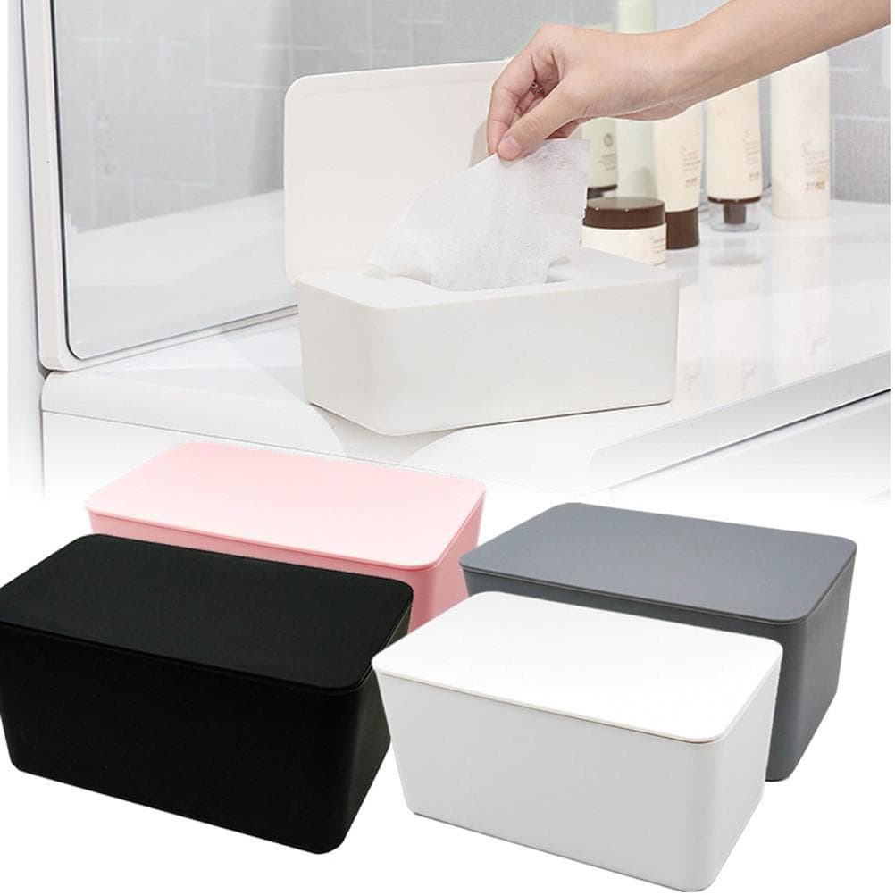Baby Wipes Case with Lid Dustproof Face Cover Dry Storage Box Dry Wet Tissue Paper Case Wipes black