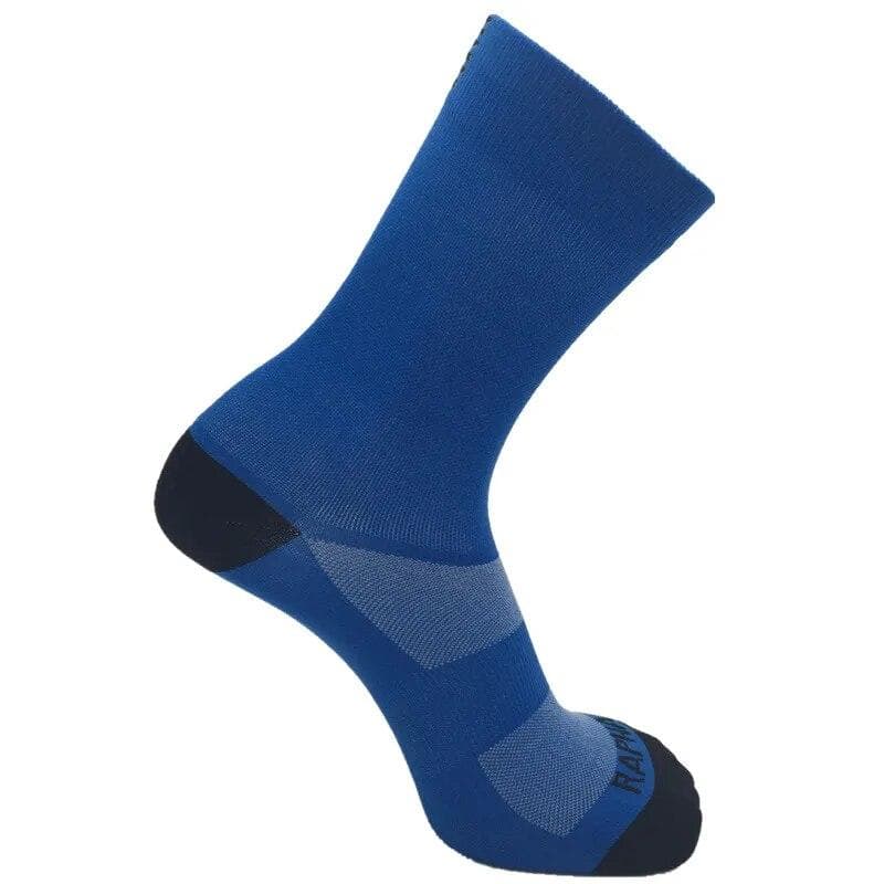 1 Pair Mid-Calf Athletic Socks For Cycling Running Sweat-absorbing Breathable Sports Socks For Men Women blue